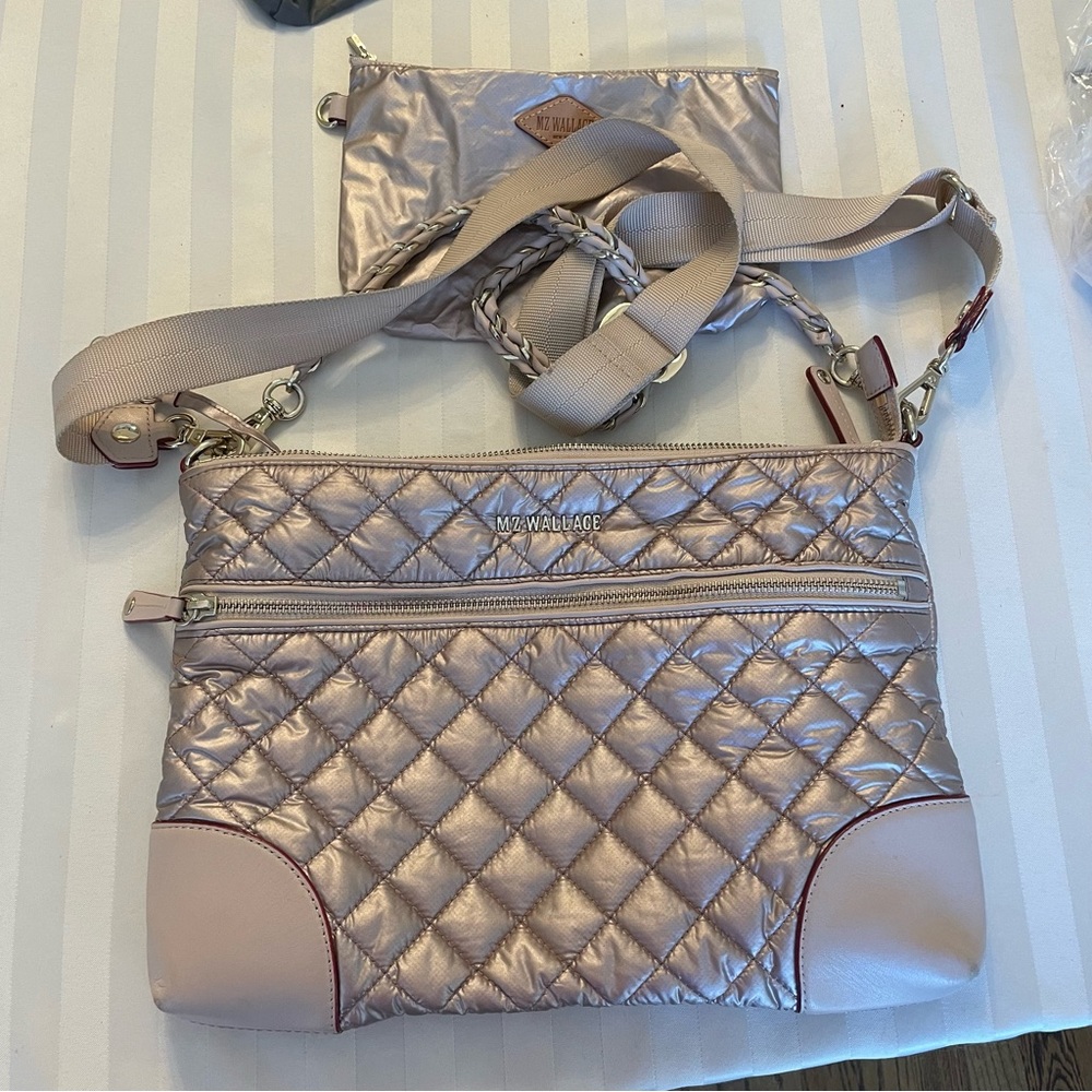 MZ Wallace Crosby Crossbody in Rose Gold, VGUC